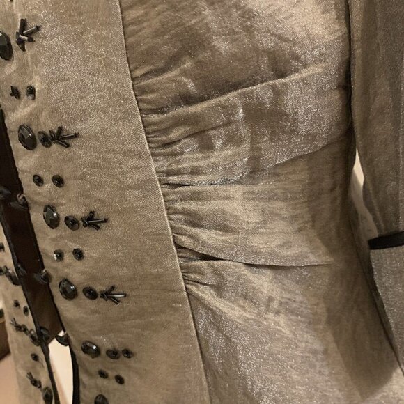EXPO. Sz 8. Jacket or Top. Beaded. Organza? Shimmer. Loops. 3.4 Sleeve. DD - Picture 4 of 6
